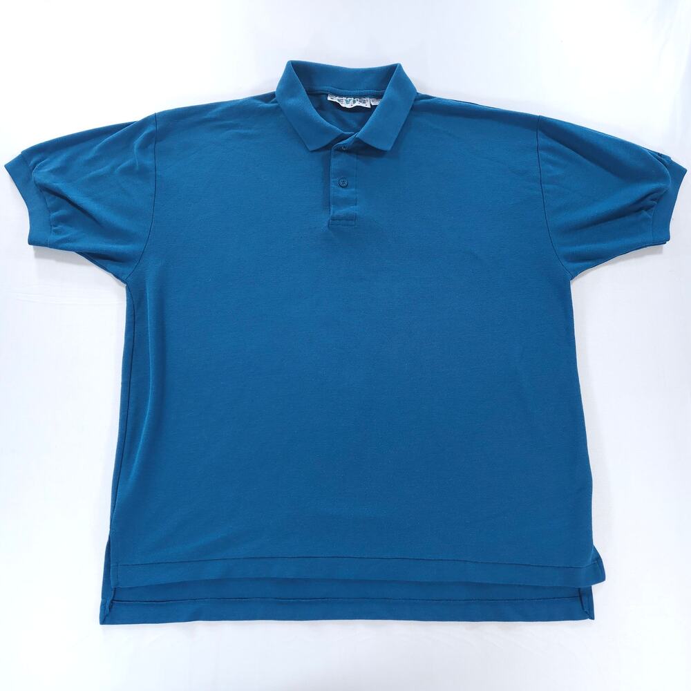 Vintage Levi's Shirts Polo Shirt Mens XL Teal Blue Pique Made in Korea 80s VTG